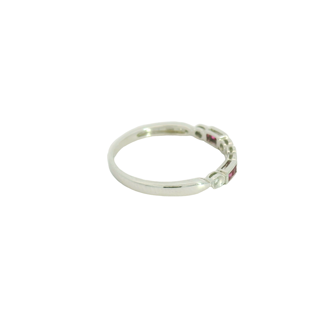 14KG White Gold Rubies Fashion Rings