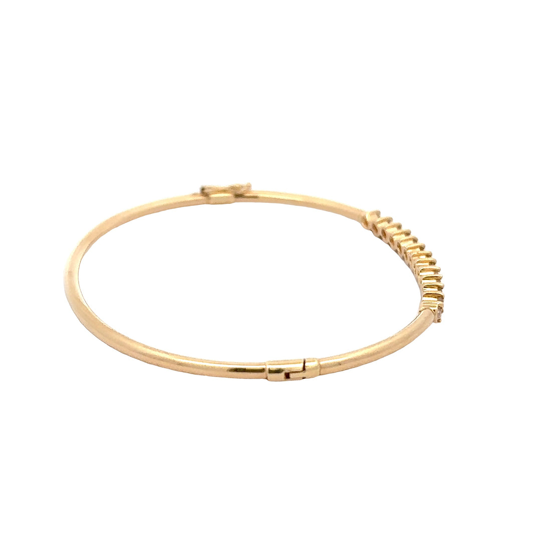 Estate 14KG Yellow Gold Diamond Bangle Bracelet