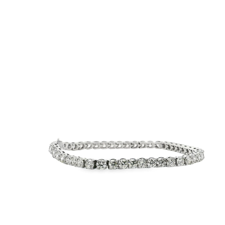 14K White Gold Tennis Bracelet set with 48 Round Diamonds, 8.16 ctw, 7 inches