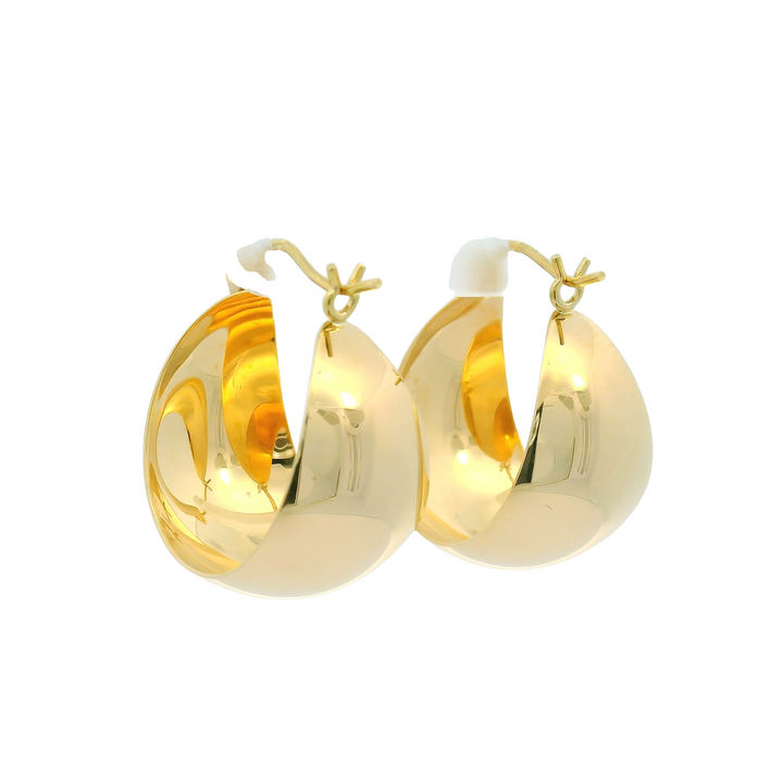 Estate 14KG Yellow Gold Polished Hoop Earrings