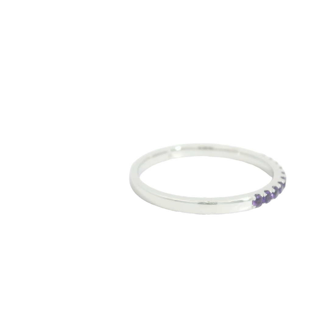 14KG White Gold Amethysts Fashion Rings