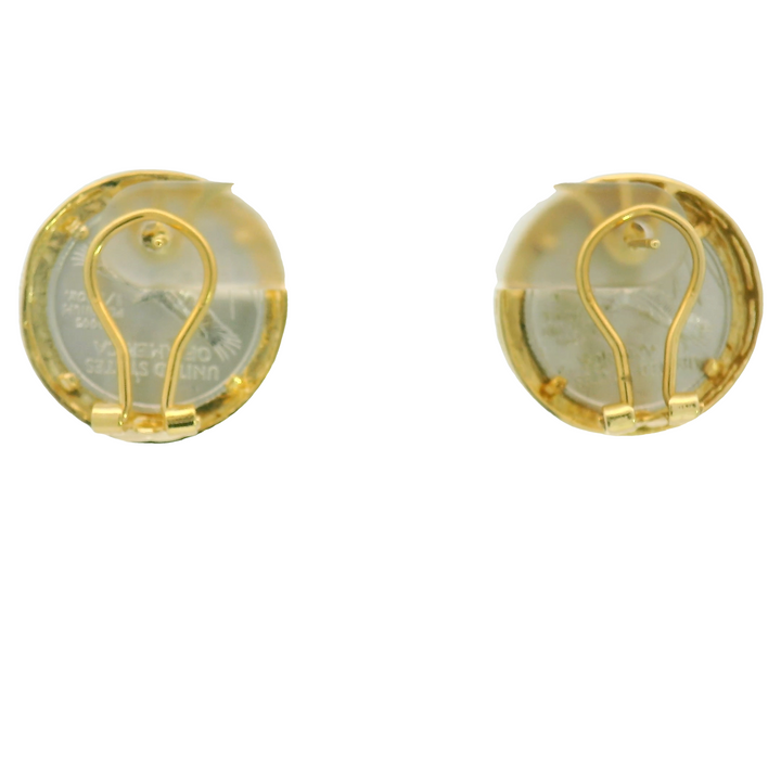 Estate 14KG Two Tone Gold Stud Earrings