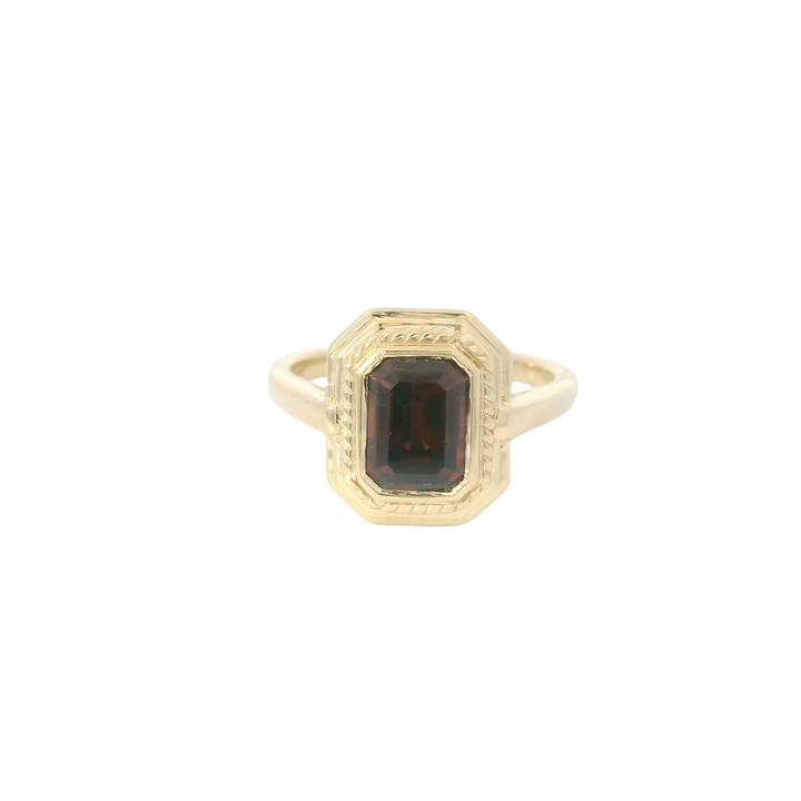 Marthaler Made 14K Yellow Gold Solitaire Gemstone Ring set with 1 Zircon total stone weight measures 2.79 ctw.