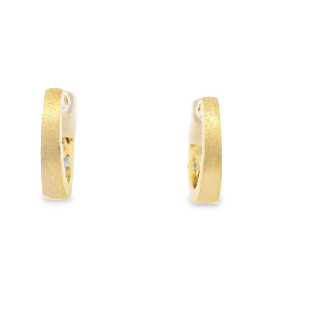 14KG Yellow Gold Diamond Huggie Earrings