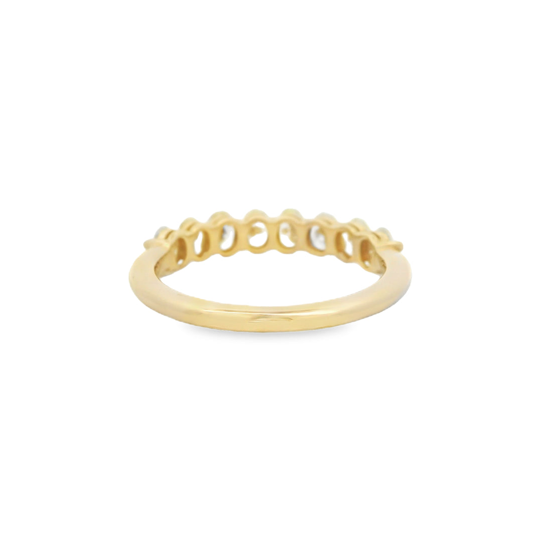 Marthaler Made 14K Yellow Gold Wedding Band set with 8 Oval Diamonds, 1.08 ctw