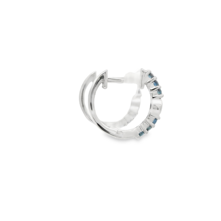 Sapphire and Diamond Huggie Hoops