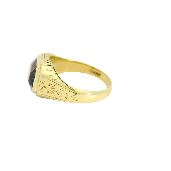 10KG Yellow Gold Amethyst Estate Fashion Rings