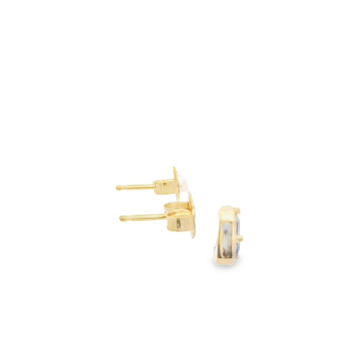 14KG Yellow Gold Lavender Sapphire Stud Earrings