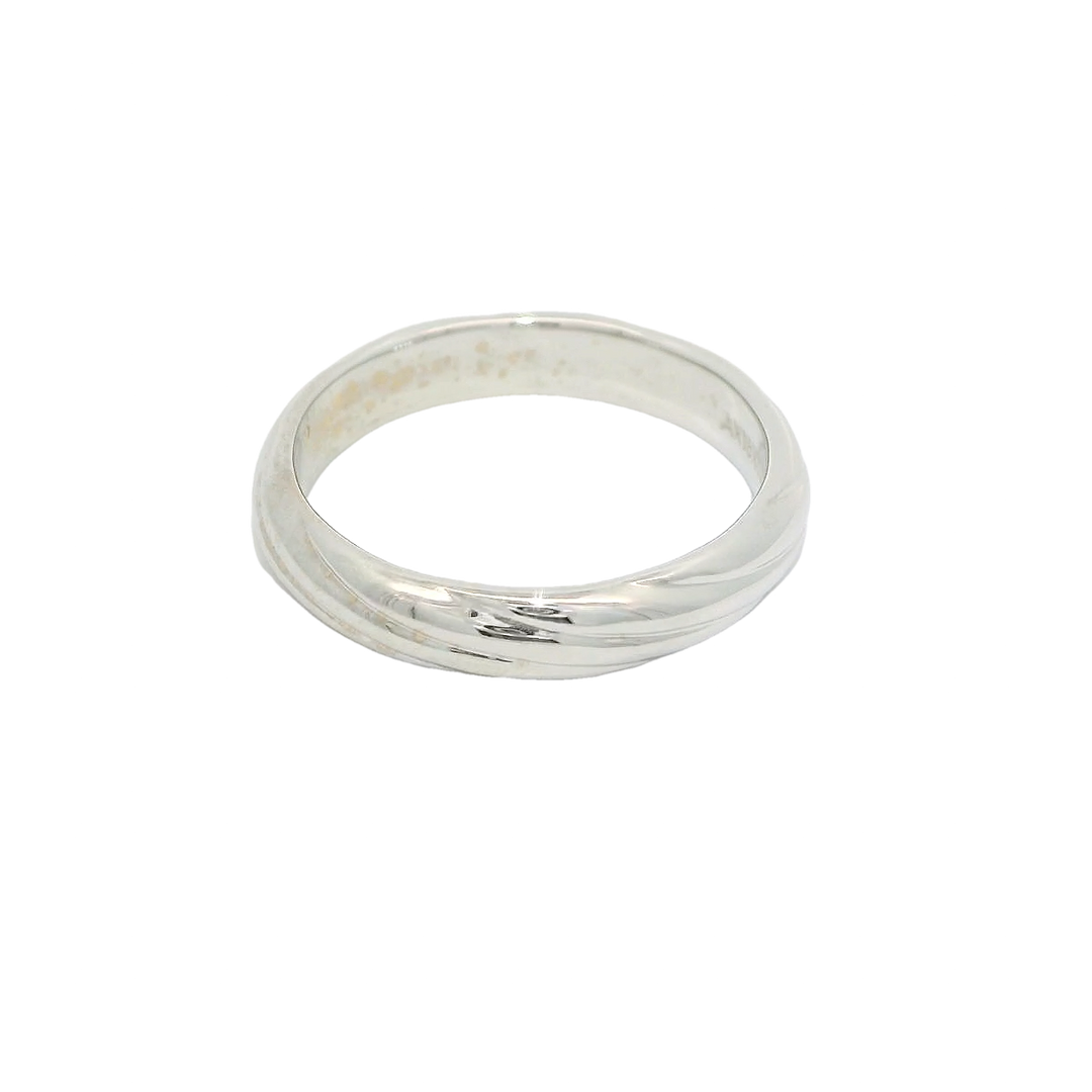 18K White Gold 4mm Polished Estate Women's Wedding Band Size 7