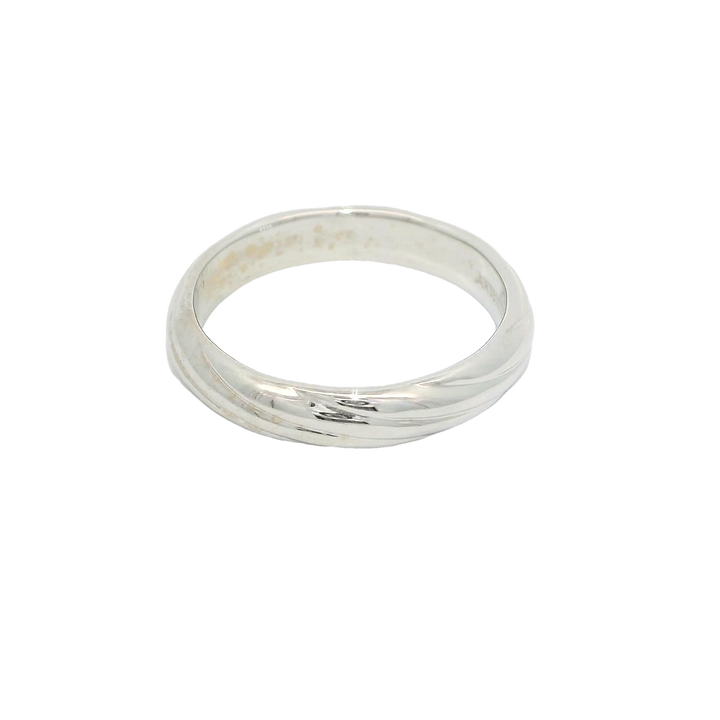 18K White Gold 4mm Polished Estate Women's Wedding Band Size 7