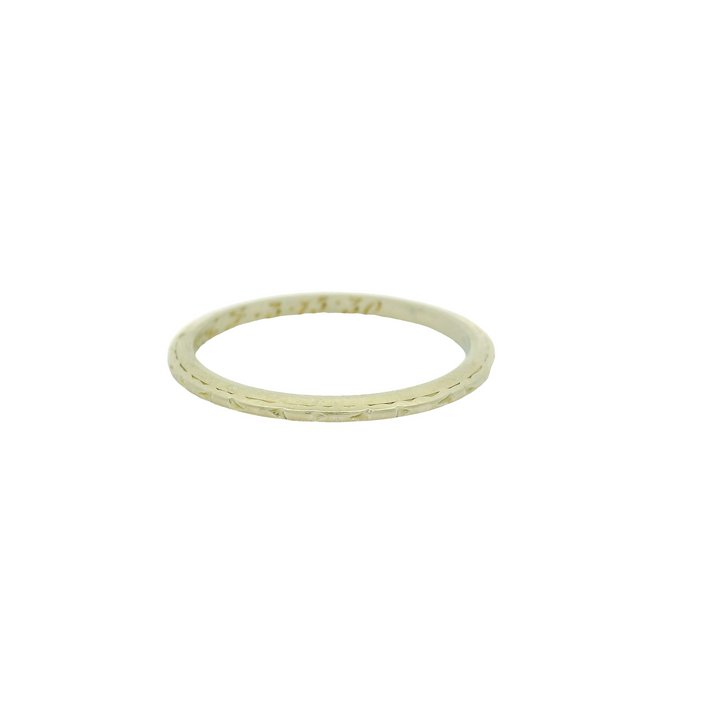 18KG White Gold knife Edge Estate Women's Wedding Bands Size 6.5