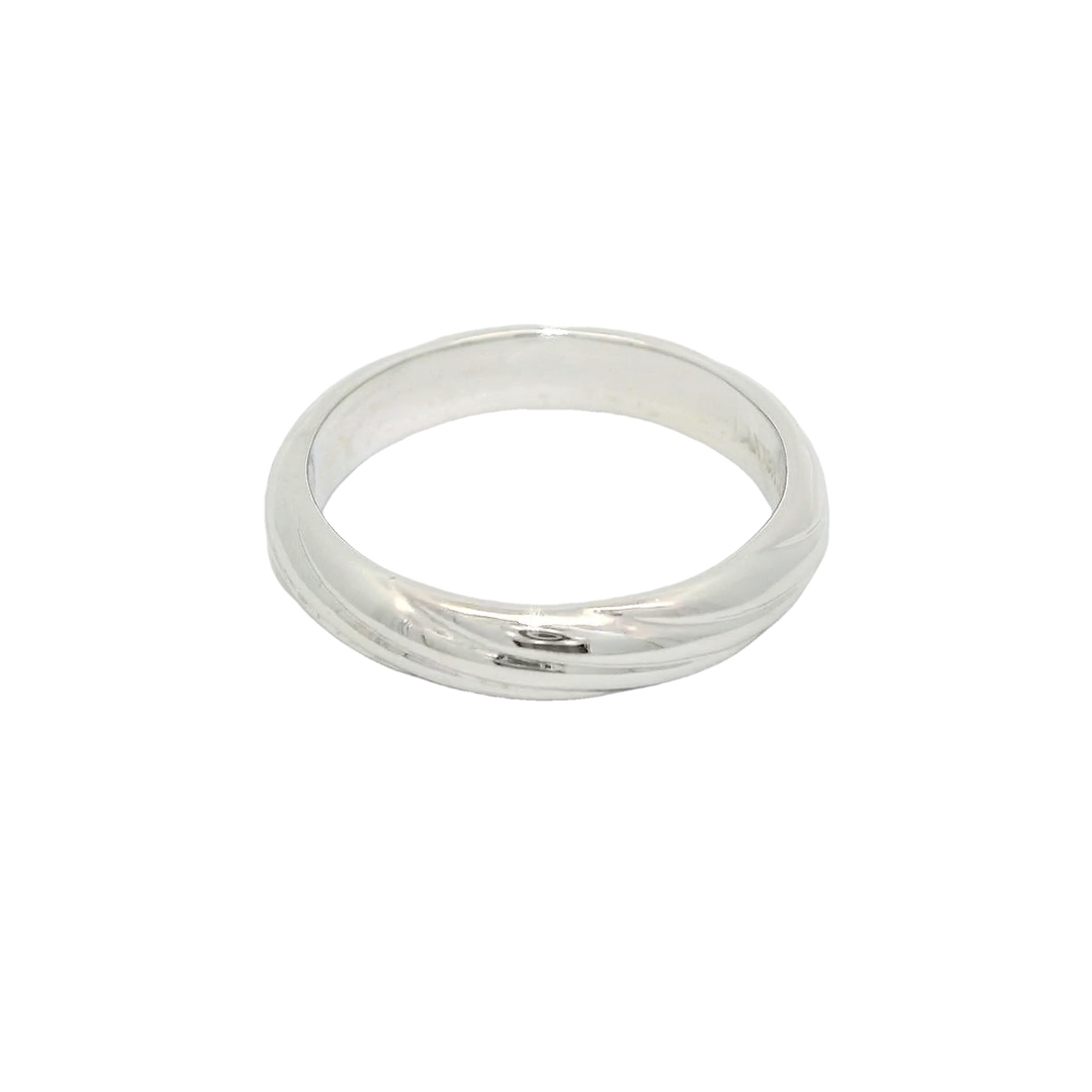 18K White Gold 4mm Polished Estate Women's Wedding Band Size 7