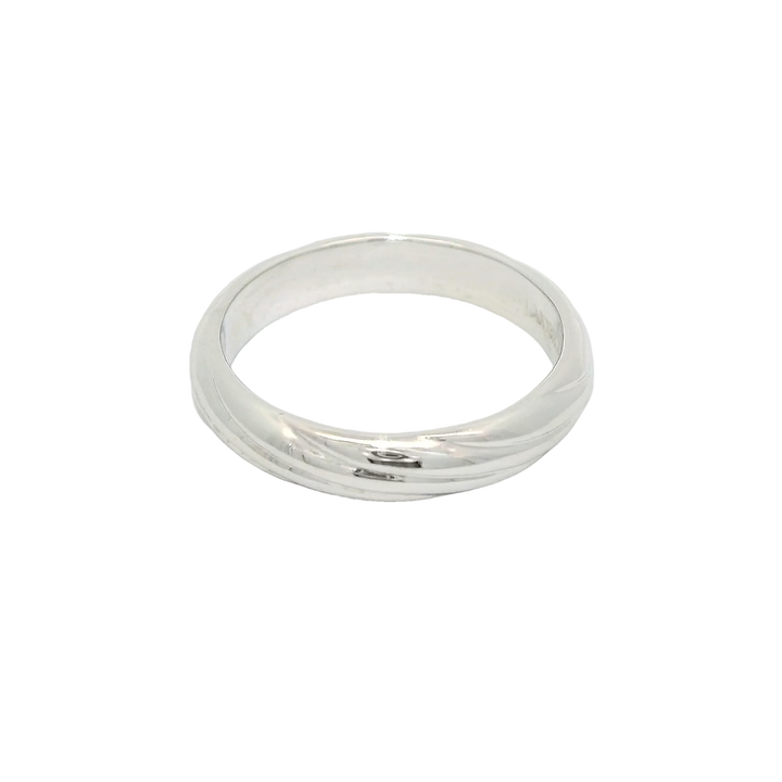 18K White Gold 4mm Polished Estate Women's Wedding Band Size 7