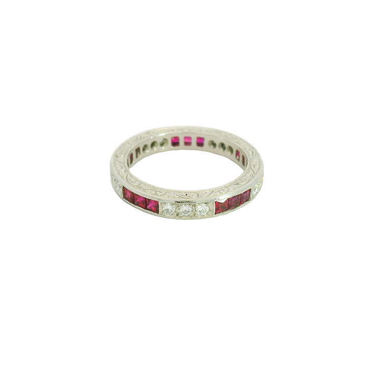 Ruby and Diamond Eternity Band
