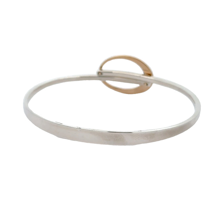 Sterling Silver Two-Toned Ed Levin Elliptical l Elegance Bangle