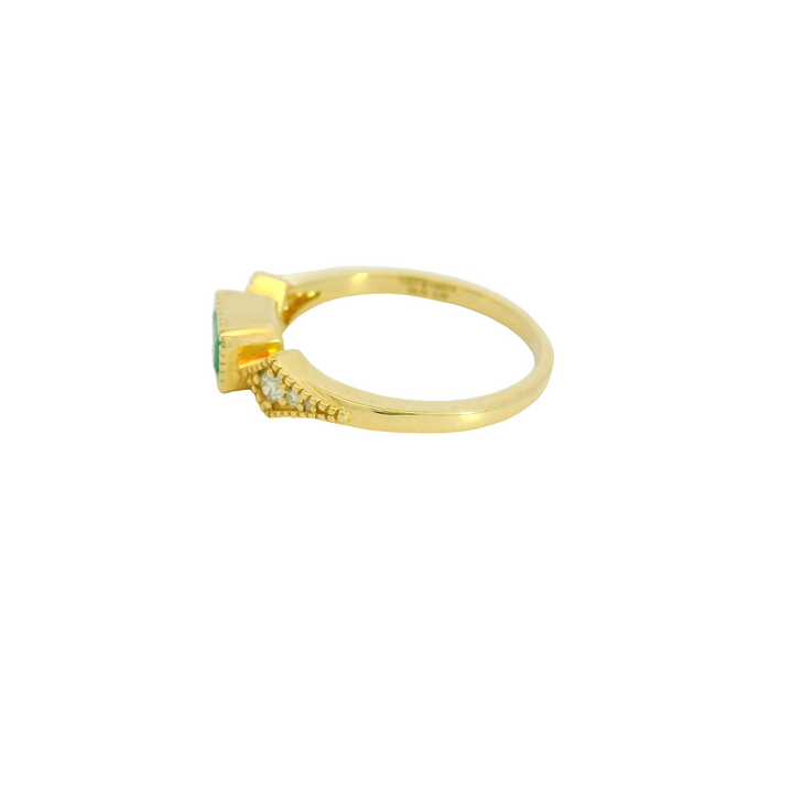 14KG Yellow Gold Emerald Fashion Rings