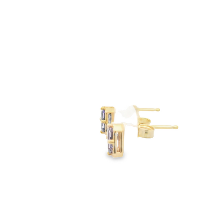 14KG Yellow Gold Lavender Sapphire Stud Earrings