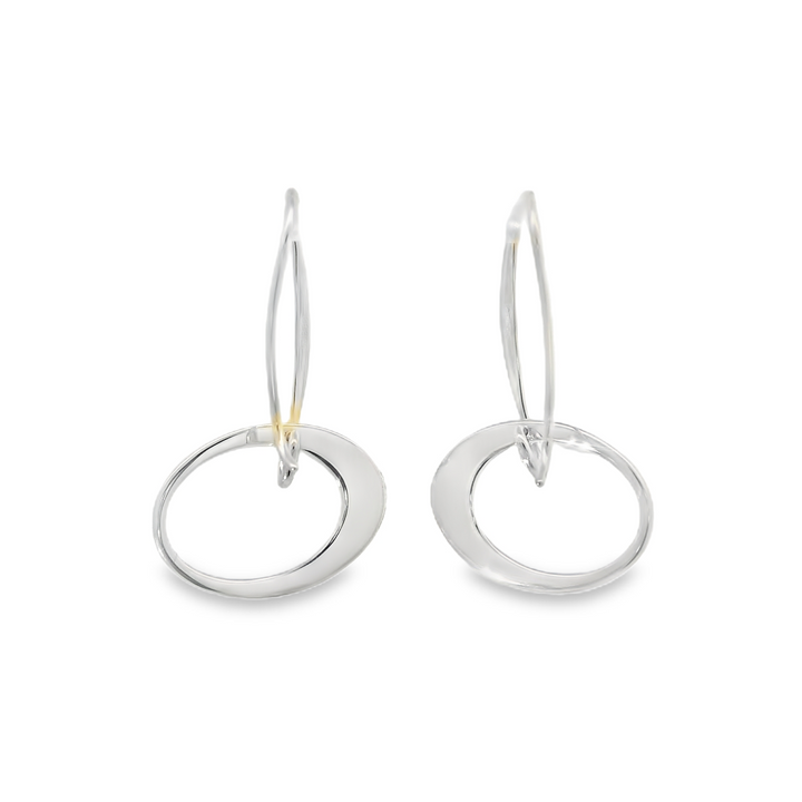 Sterling Silver Petite Elliptical Dangle Earrings by Ed Levin