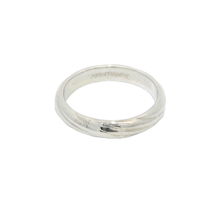 18K White Gold 4mm Polished Estate Women's Wedding Band Size 7