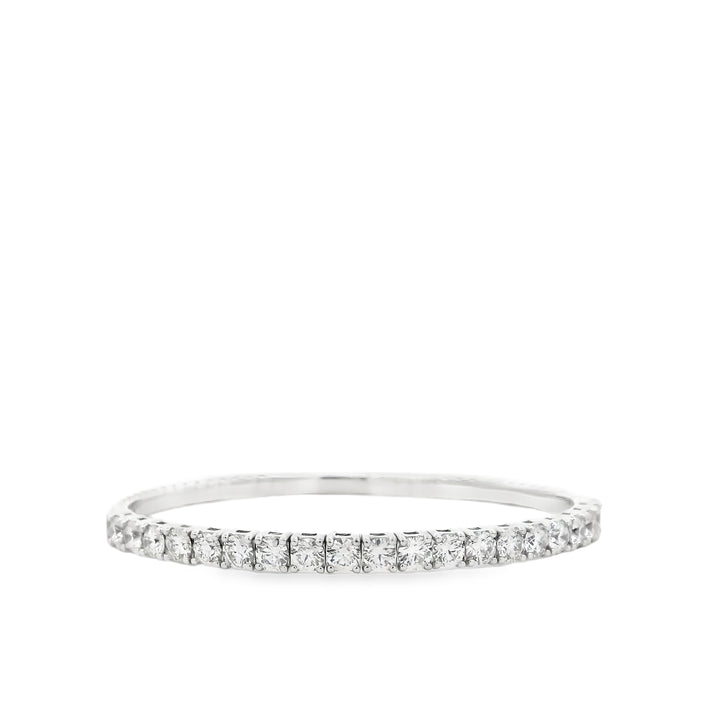14K White Gold Flexible Bangle set with 20 Round Diamonds, 5.01 ctw