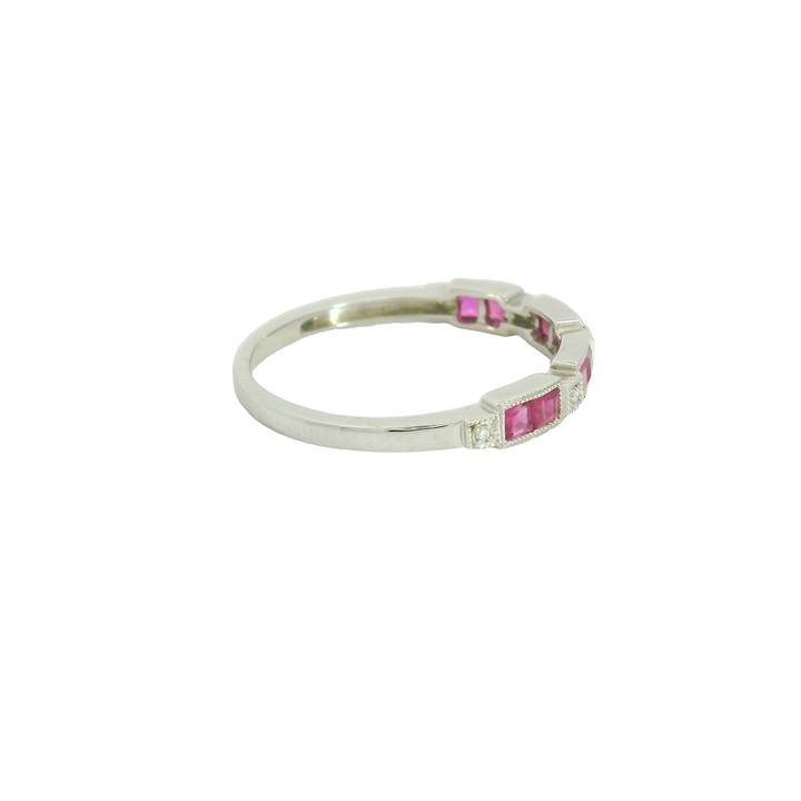 14KG White Gold Rubies Fashion Rings