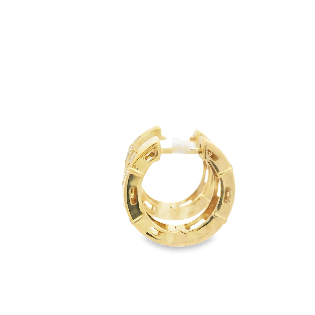 14K Yellow Gold Estate Diamond Huggie Earrings