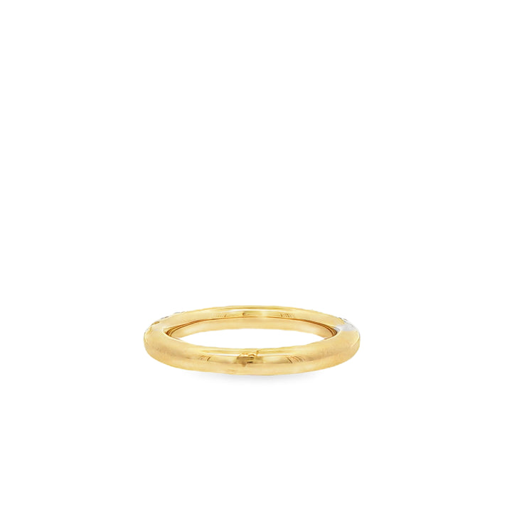 14K Yellow Gold Split Prong Wedding Band set with 11 Round Diamonds, 0.58 ctw