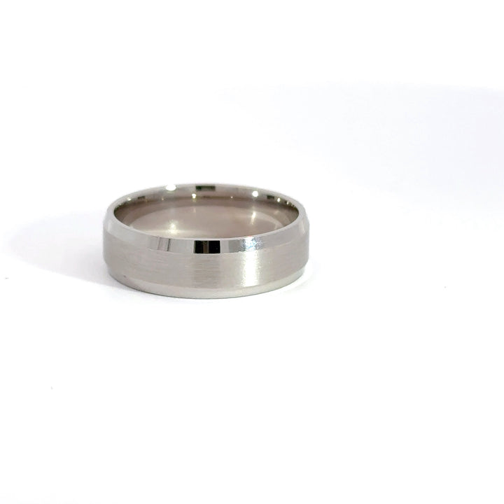 14K White Gold 6.5mm Satin Polished Estate Men's Wedding Band Size 9
