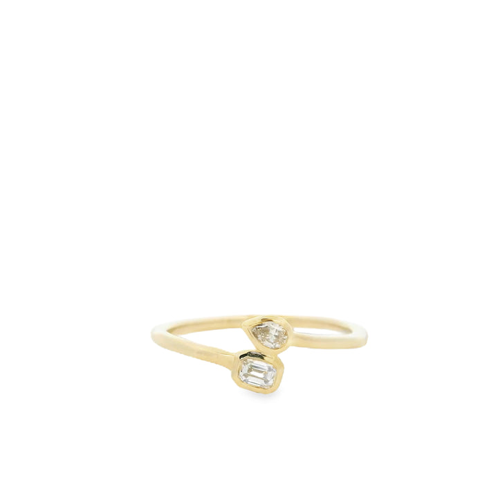 14K Yellow Gold 0.10. Diamond Bypass Fashion Ring