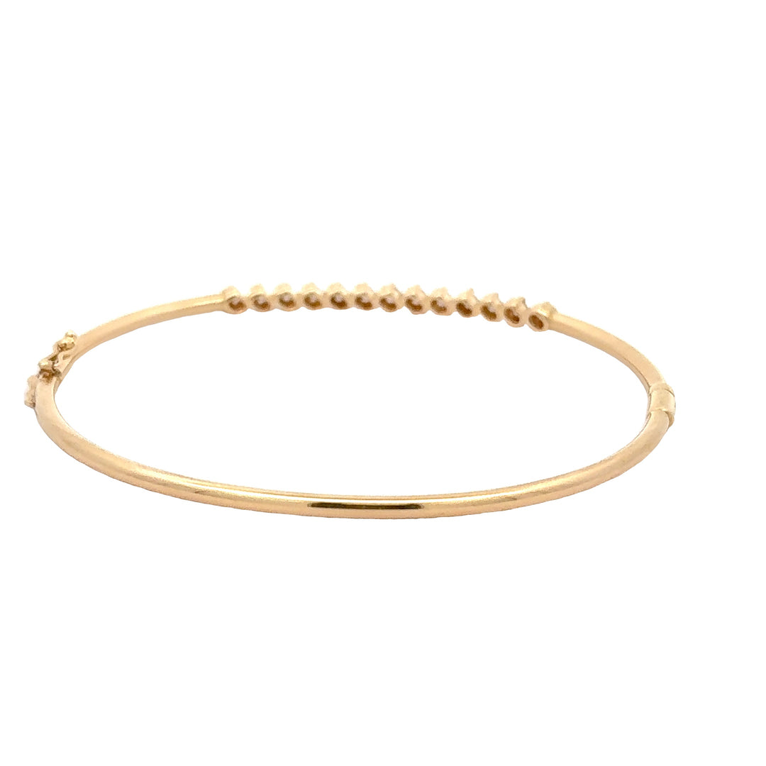 Estate 14KG Yellow Gold Diamond Bangle Bracelet