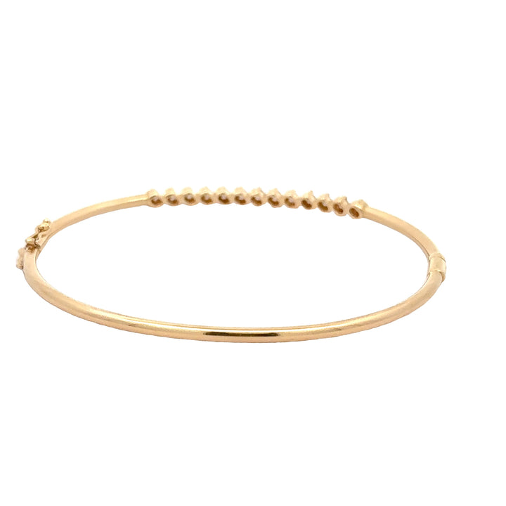 Estate 14KG Yellow Gold Diamond Bangle Bracelet