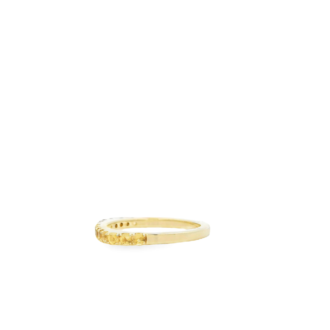 14K Yellow Gold Straight Band with 14 Round Citrines, 0.56 ctw