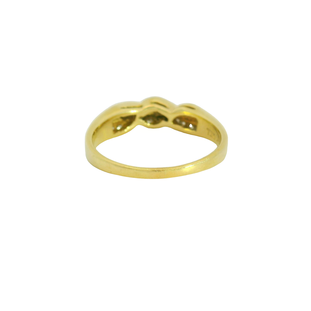 Lady's 14KG Yellow Gold 0.20ctw. Diamond Contemporary, Channel set Estate Fashion Ring