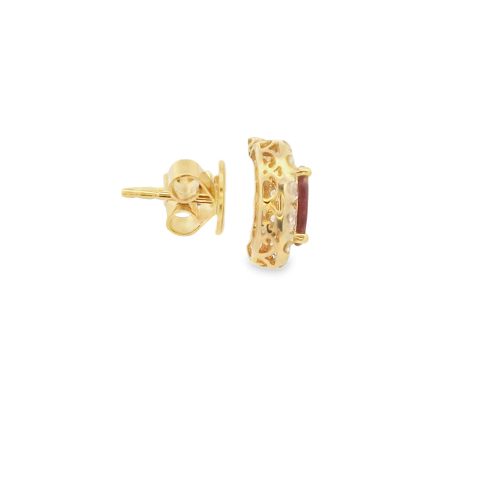 Ruby and Diamond Stud Earrings