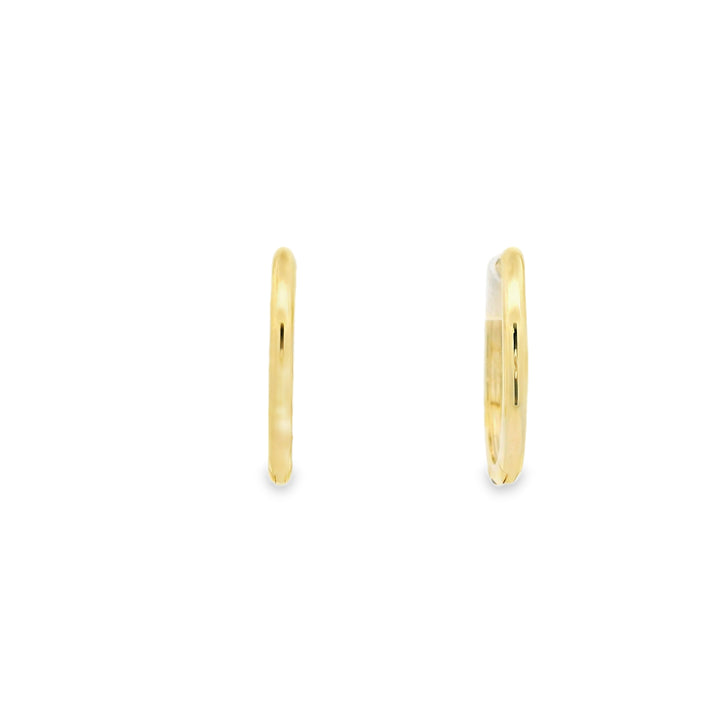 14K Yellow Gold Oval Hoop Earrings set with 20 Round Turquoises, 0.42 ctw and 4 Round Diamonds, 0.06 ctw