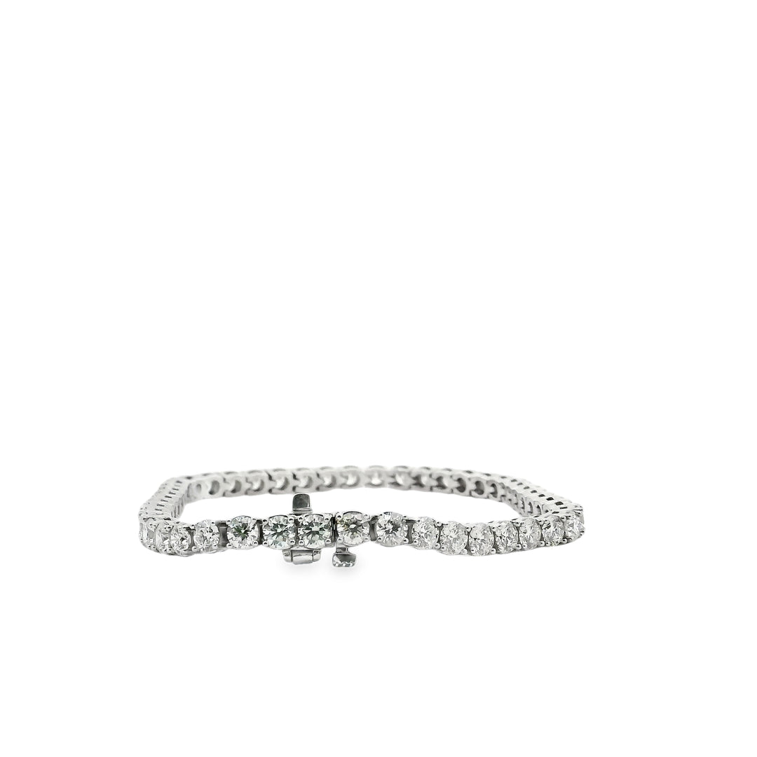14K White Gold Tennis Bracelet set with 48 Round Diamonds, 8.16 ctw, 7 inches