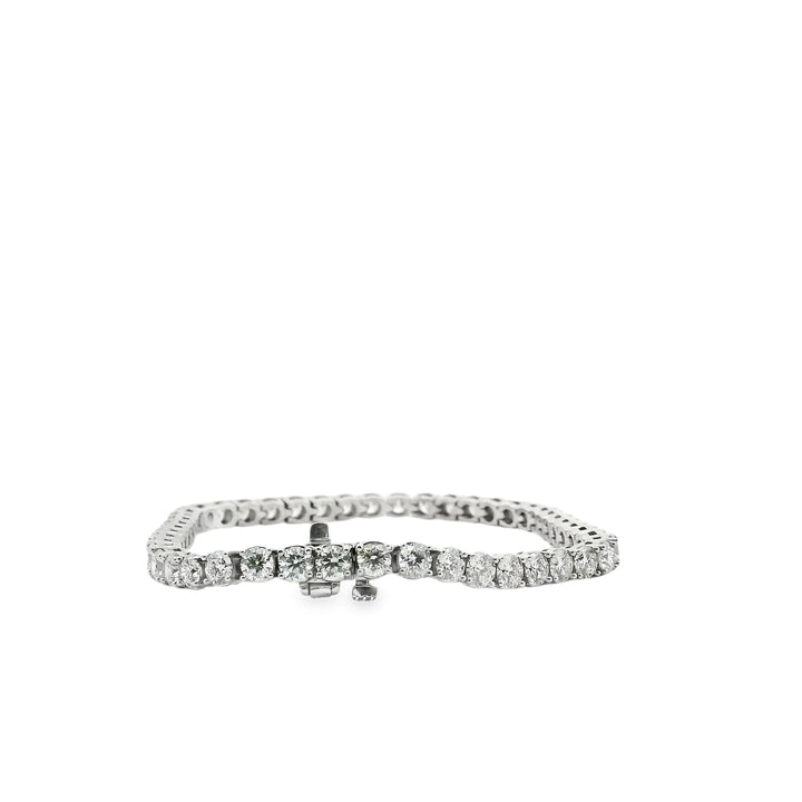14K White Gold Tennis Bracelet set with 48 Round Diamonds, 8.16 ctw, 7 inches