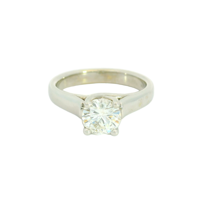 14KG White Gold 1.01ctw. Diamond Solitaire Estate Engagement Ring