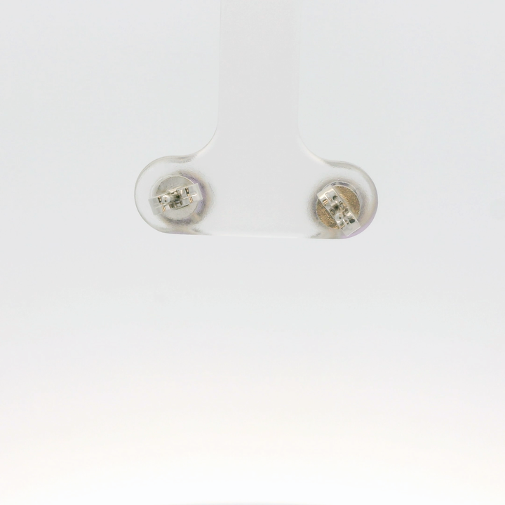 14K White Gold Stud Earrings set with 2 Round Amethysts, 1.25 ctw.