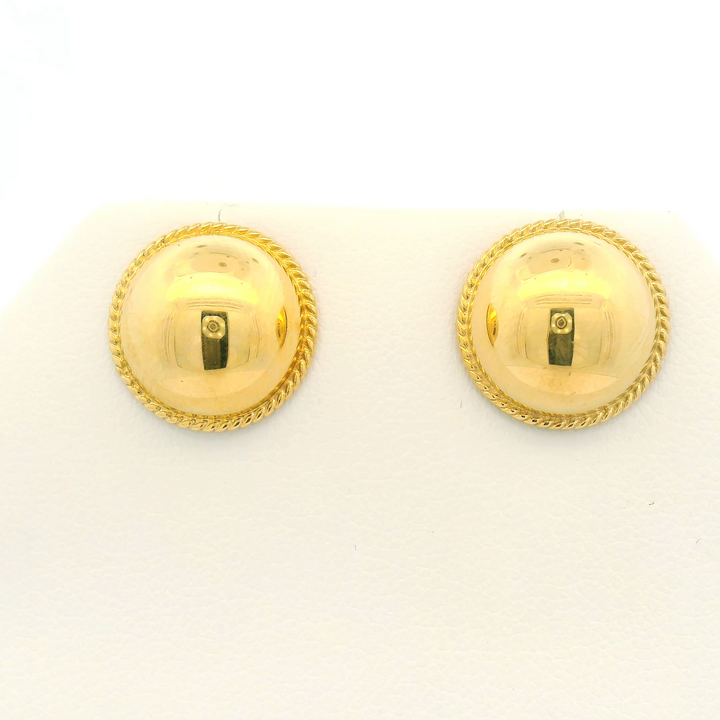 Estate 14KG Yellow Gold Polished Stud Earrings