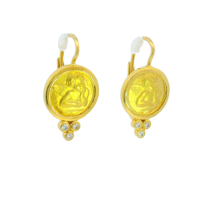 Estate 18KG Yellow Gold Earrings