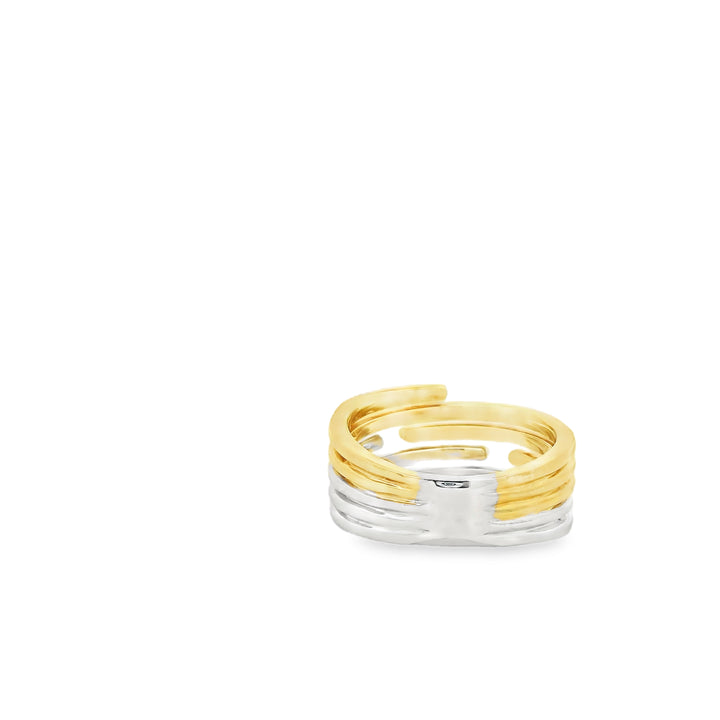 18K Two Tone Diamond Fashion Ring set with 68 Round Fancy Intense Yellow Diamonds, 0.26 ctw and 68 Round Diamonds, 0.23 ctw