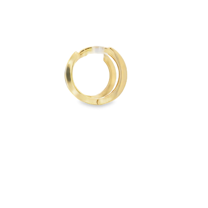 14K Yellow Gold Flat Huggie Earrings