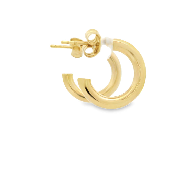 14K Yellow Gold Polished Hoop Earrings