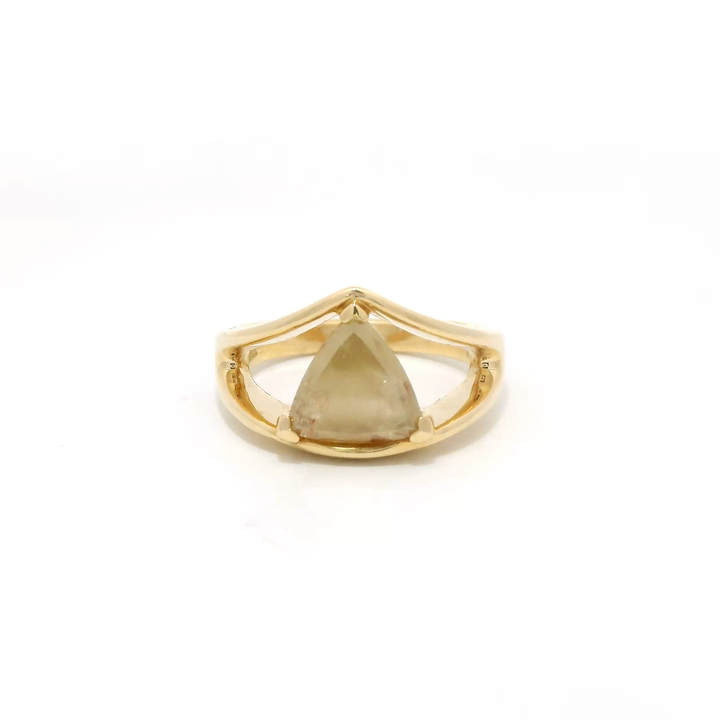 14KG Yellow Gold 2.42ctw. Diamond Contemporary Solitaire Engagement Ring