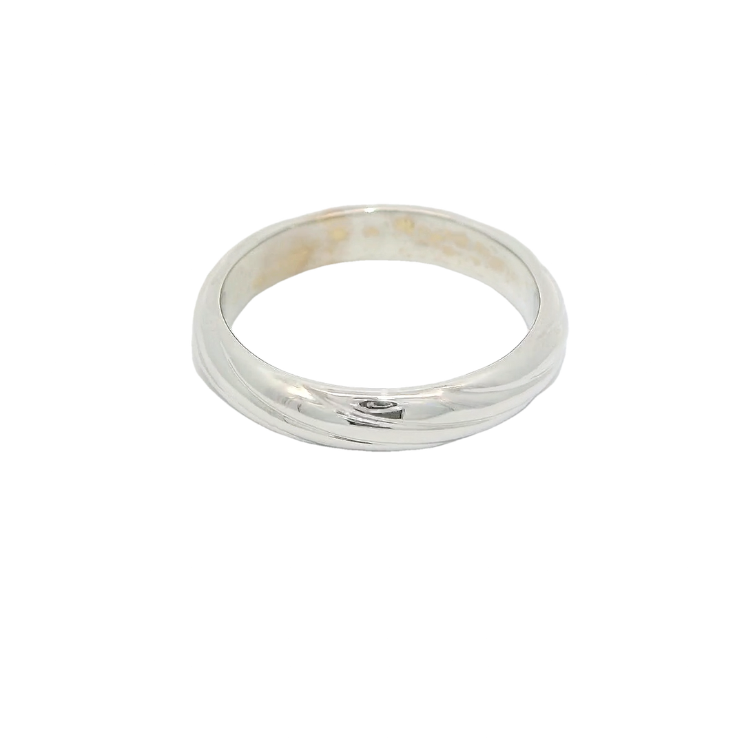 18K White Gold 4mm Polished Estate Women's Wedding Band Size 7