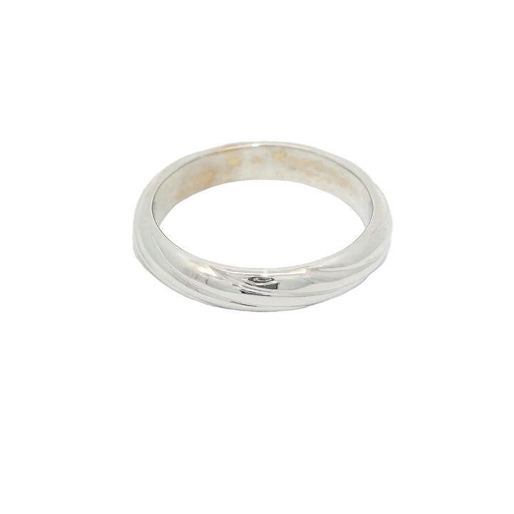 18K White Gold 4mm Polished Estate Women's Wedding Band Size 7