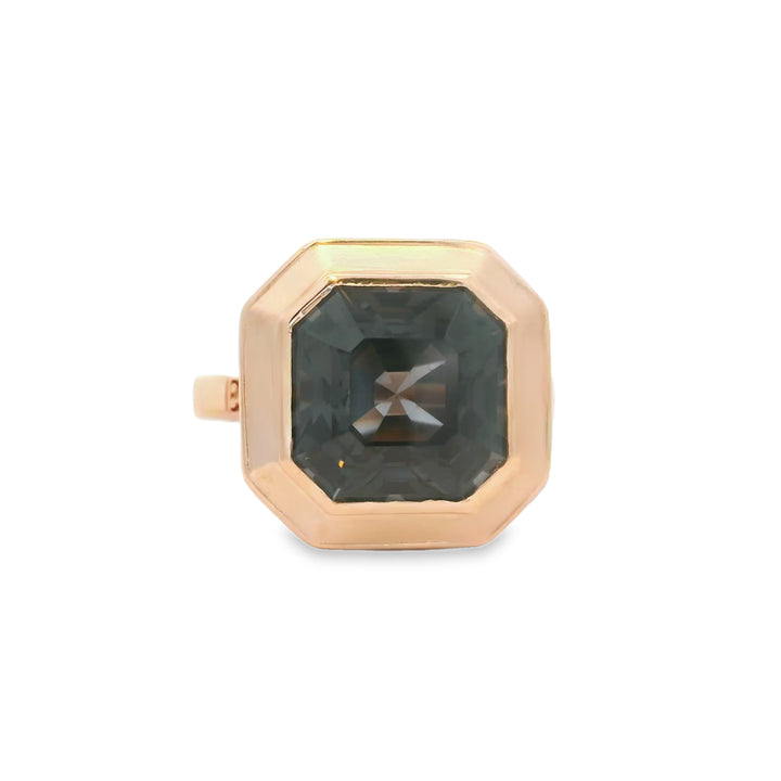 Marthaler Made 14K Rose Gold Bezel set Gemstone Ring set with 1 Spinel total stone weight measures 7.59 ctw.