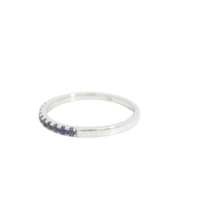 14KG White Gold Amethysts Fashion Rings