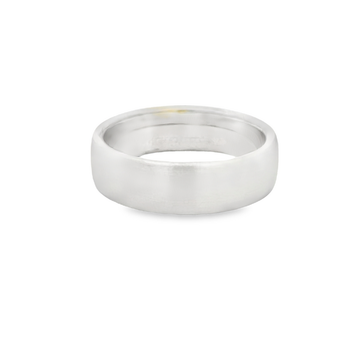 14K White Gold 6mm Satin Finished Estate Men's Wedding Band Size 9